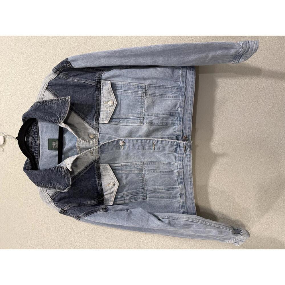 Wild Fable Patchwork Colorblock Cropped Denim Jac… - image 1
